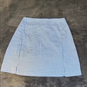 BRANDY MELVILLE Mini Blue Gingham M-Slit Skirt